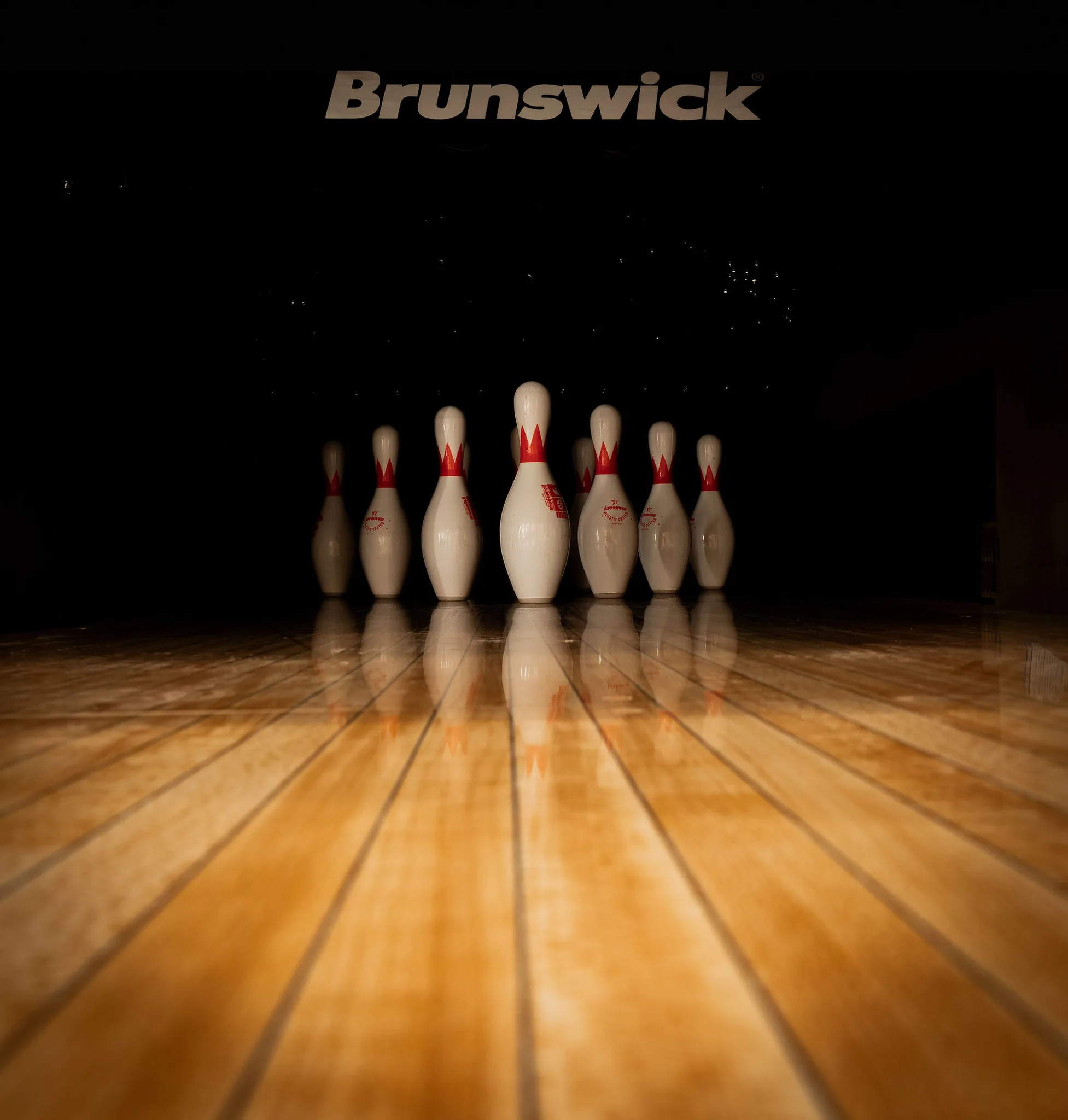 Seven bowling pins on a polished lane at Casa Happy Paws, Punta Mita, Ranchos Estates, with 